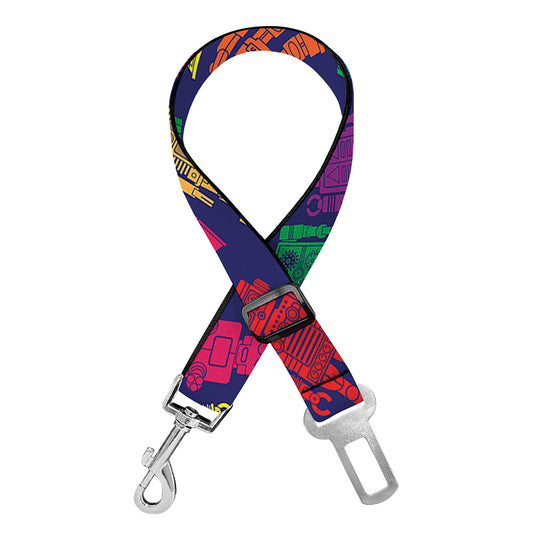 Colorful Robot Pattern Print Dog Seat Belt