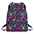 Colorful Robot Pattern Print Drawstring Backpack
