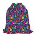 Colorful Robot Pattern Print Drawstring Bag