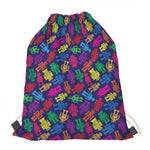 Colorful Robot Pattern Print Drawstring Bag