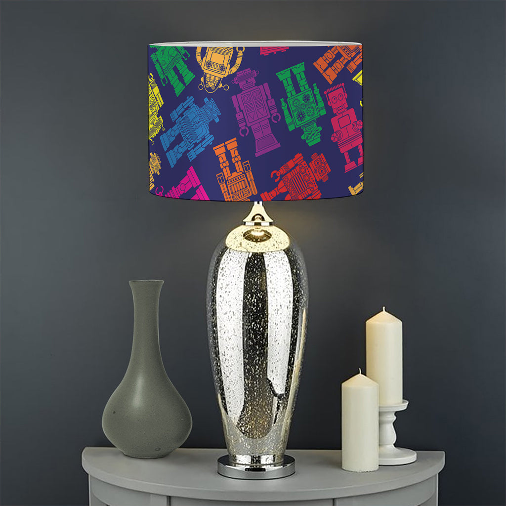 Colorful Robot Pattern Print Drum Lamp Shade