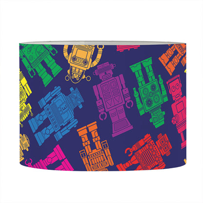 Colorful Robot Pattern Print Drum Lamp Shade