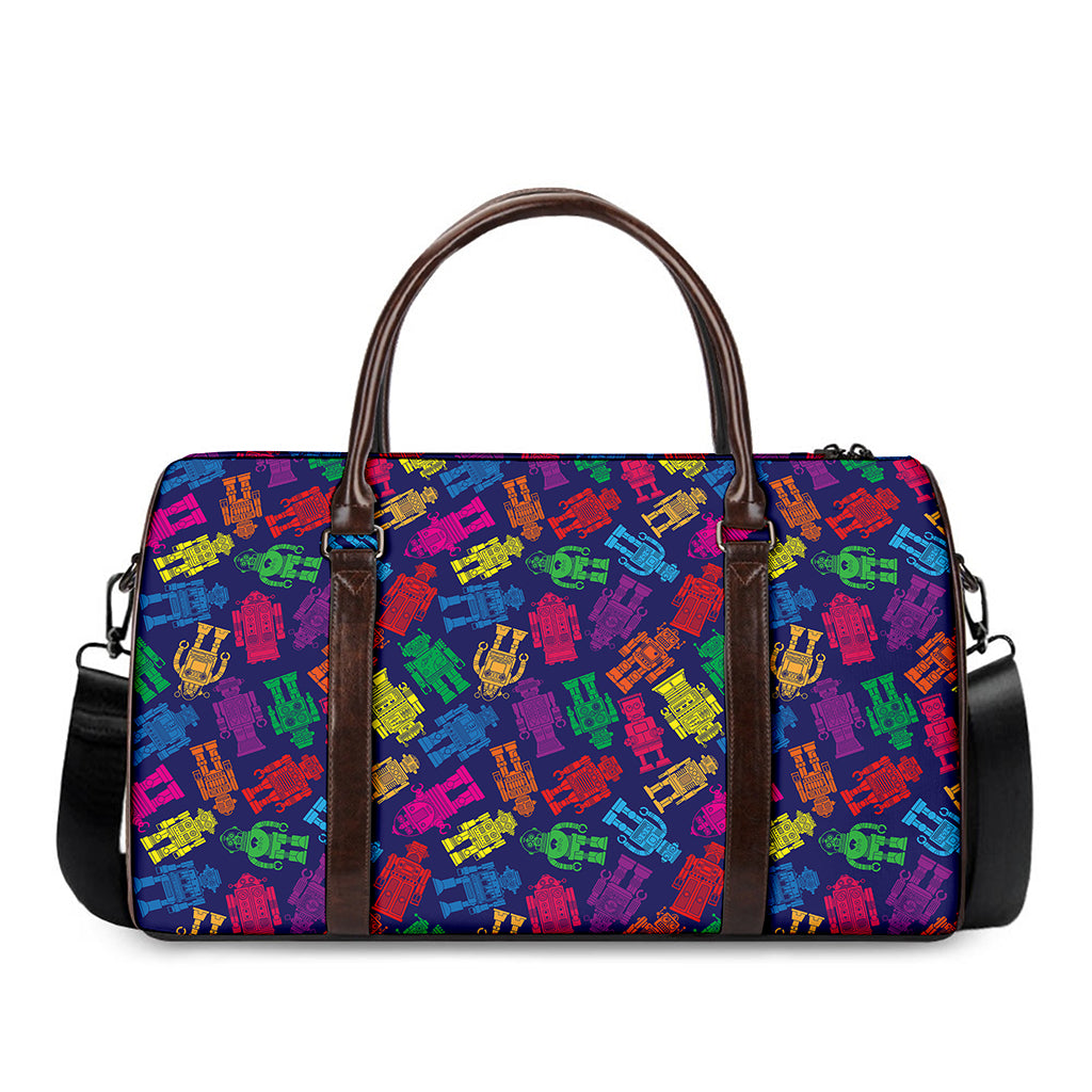 Colorful Robot Pattern Print Duffle Bag