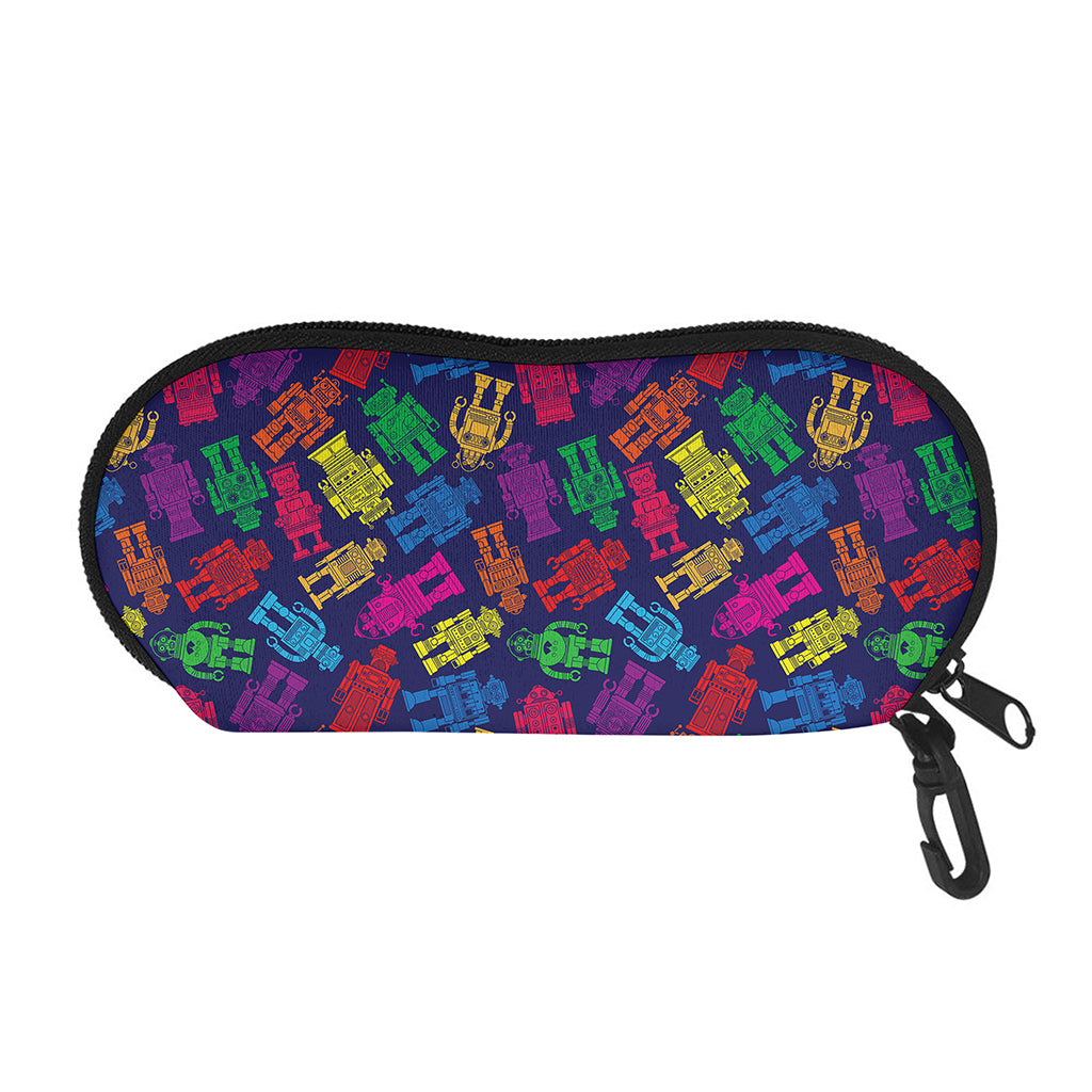 Colorful Robot Pattern Print Glasses Case