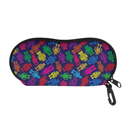 Colorful Robot Pattern Print Glasses Case