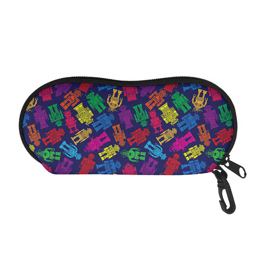 Colorful Robot Pattern Print Glasses Case