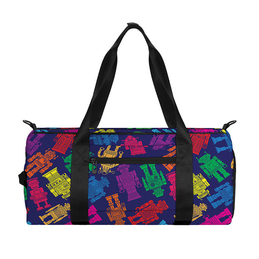 Colorful Robot Pattern Print Gym Bag