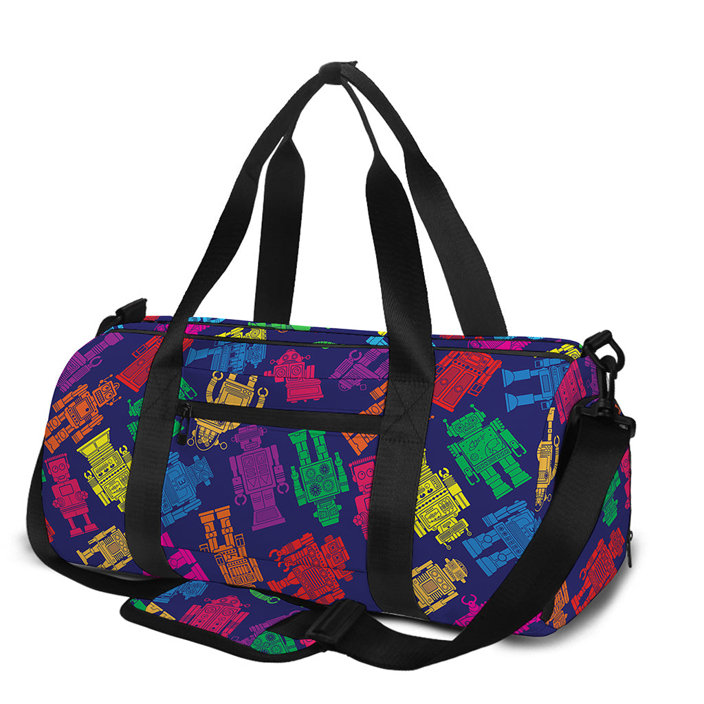 Colorful Robot Pattern Print Gym Bag