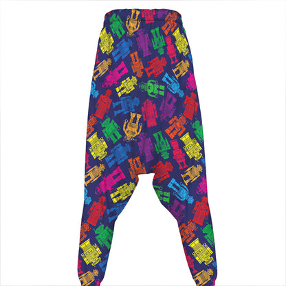 Colorful Robot Pattern Print Hammer Pants