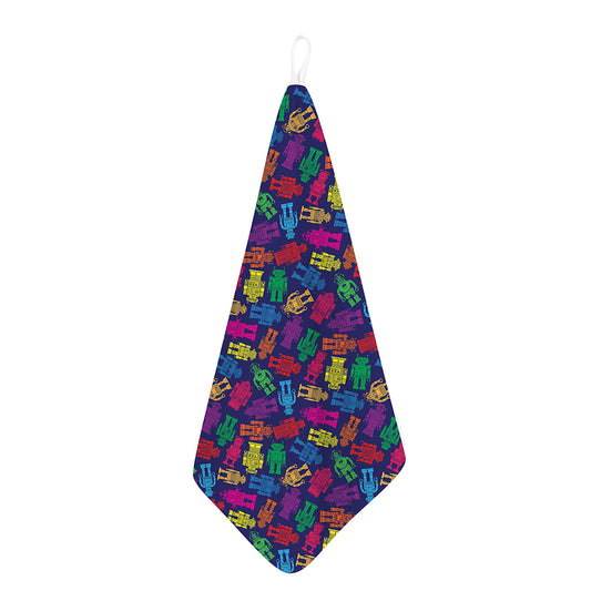 Colorful Robot Pattern Print Hand Towel