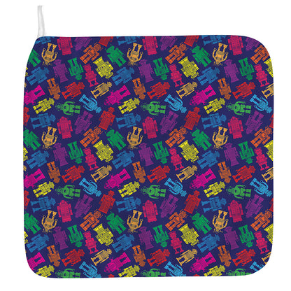 Colorful Robot Pattern Print Hand Towel