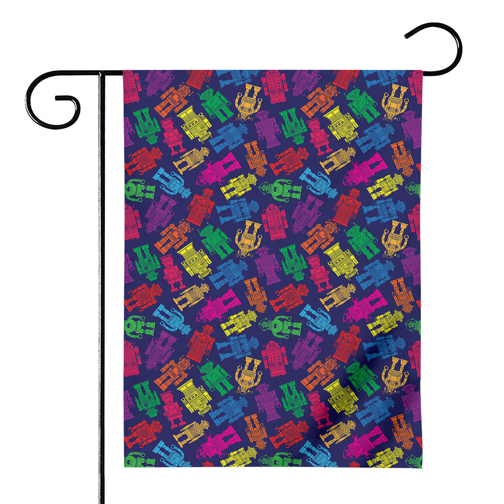 Colorful Robot Pattern Print House Flag