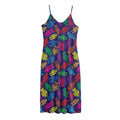 Colorful Robot Pattern Print Jersey Midi Cami Dress