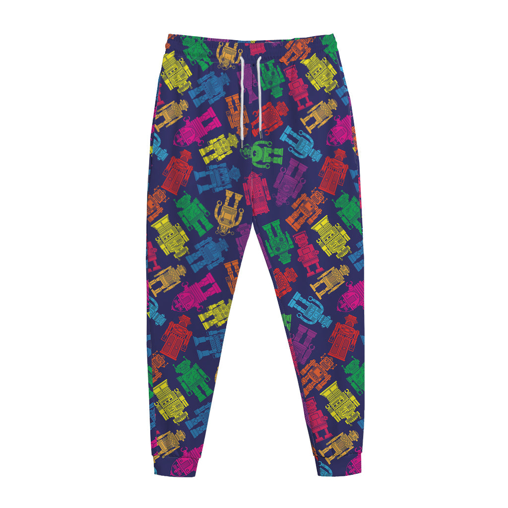 Colorful Robot Pattern Print Jogger Pants