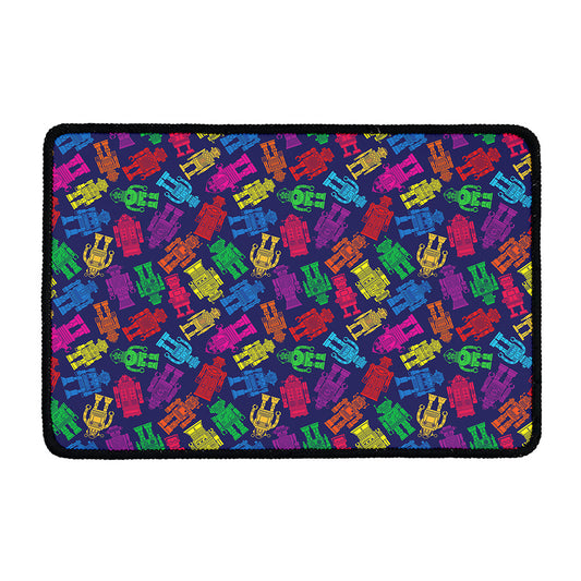 Colorful Robot Pattern Print Kitchen Mat