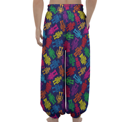Colorful Robot Pattern Print Lantern Pants