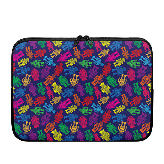 Colorful Robot Pattern Print Laptop Sleeve