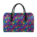 Colorful Robot Pattern Print Leather Duffel Bag