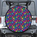Colorful Robot Pattern Print Leather Spare Tire Cover
