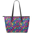 Colorful Robot Pattern Print Leather Tote Bag With Zipper