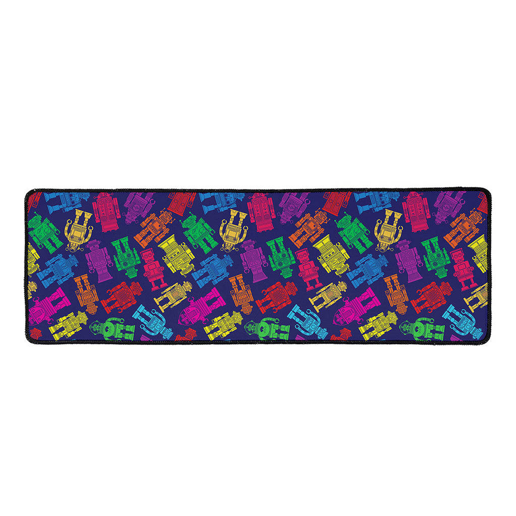 Colorful Robot Pattern Print Long Kitchen Mat