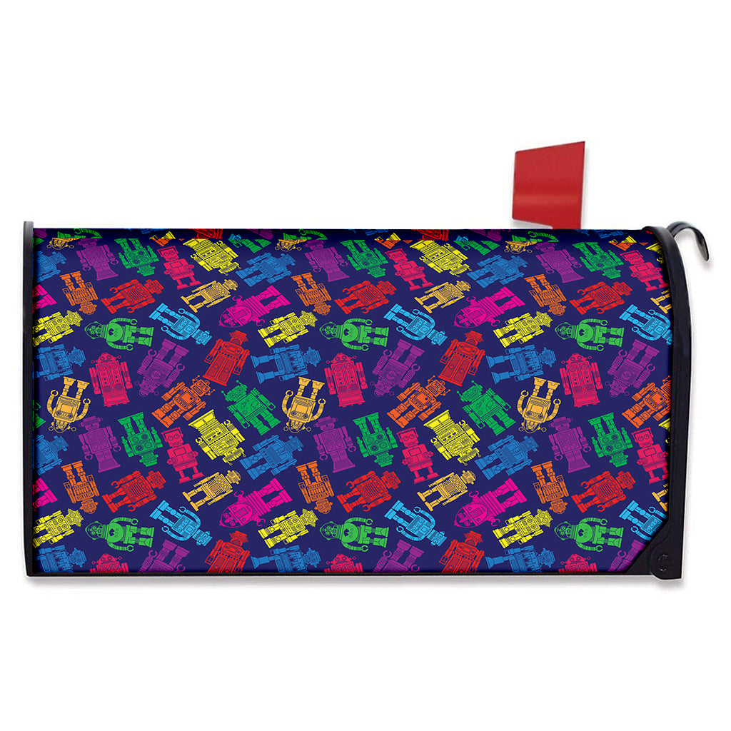 Colorful Robot Pattern Print Mailbox Cover
