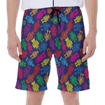 Colorful Robot Pattern Print Men's Beach Shorts