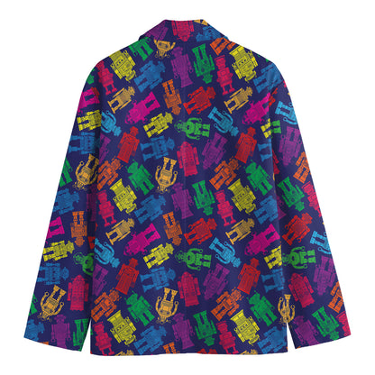 Colorful Robot Pattern Print Men's Blazer