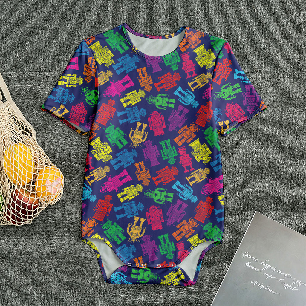 Colorful Robot Pattern Print Men's Bodysuit