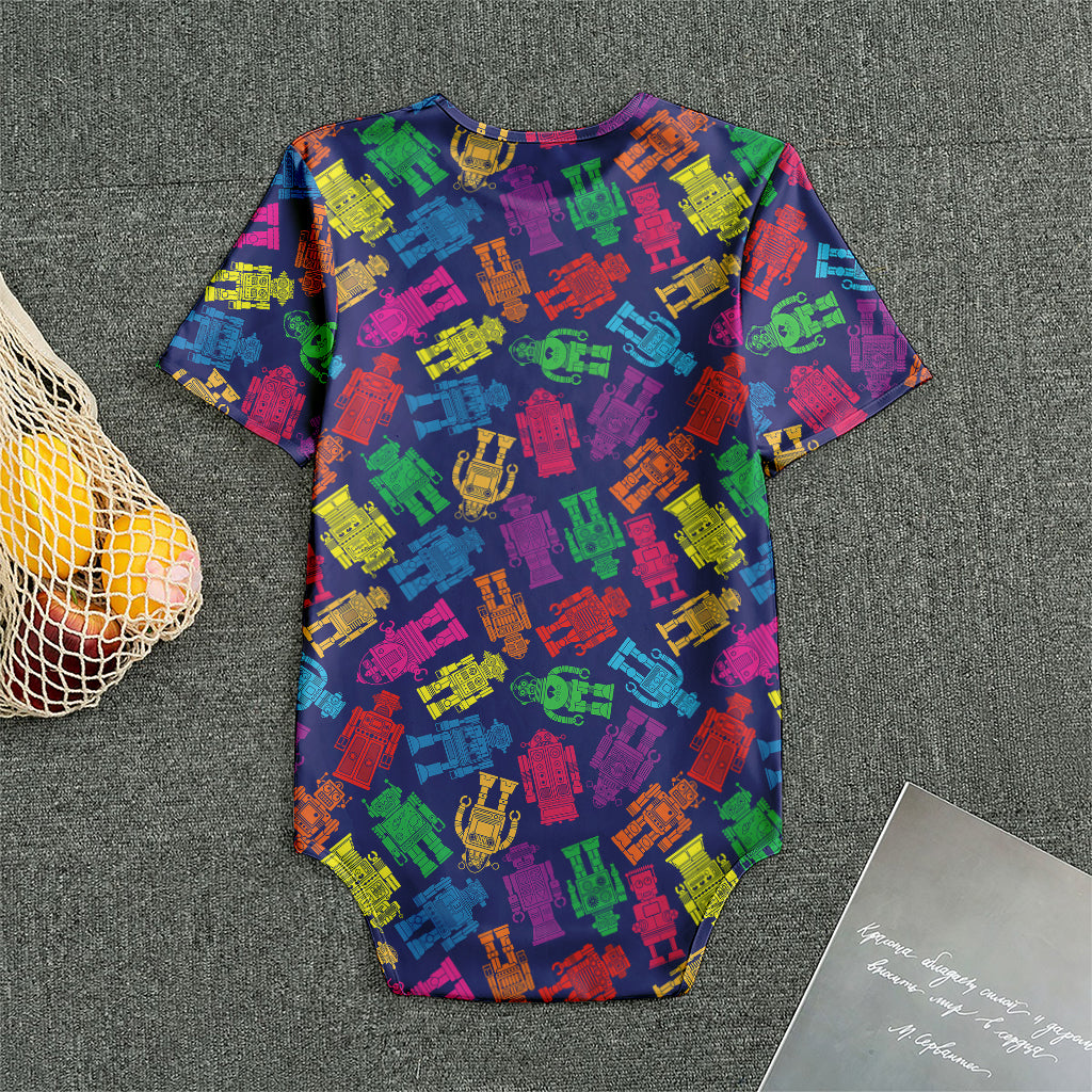 Colorful Robot Pattern Print Men's Bodysuit