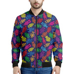 Colorful Robot Pattern Print Men's Bomber Jacket