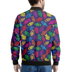 Colorful Robot Pattern Print Men's Bomber Jacket