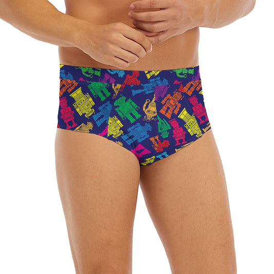 Colorful Robot Pattern Print Men's Briefs
