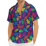 Colorful Robot Pattern Print Men's Deep V-Neck Shirt