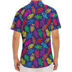 Colorful Robot Pattern Print Men's Deep V-Neck Shirt