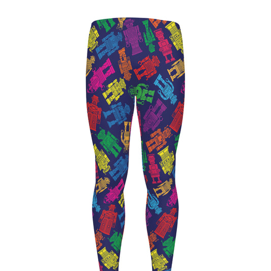 Colorful Robot Pattern Print Men's leggings