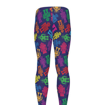 Colorful Robot Pattern Print Men's leggings