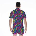 Colorful Robot Pattern Print Men's Rompers