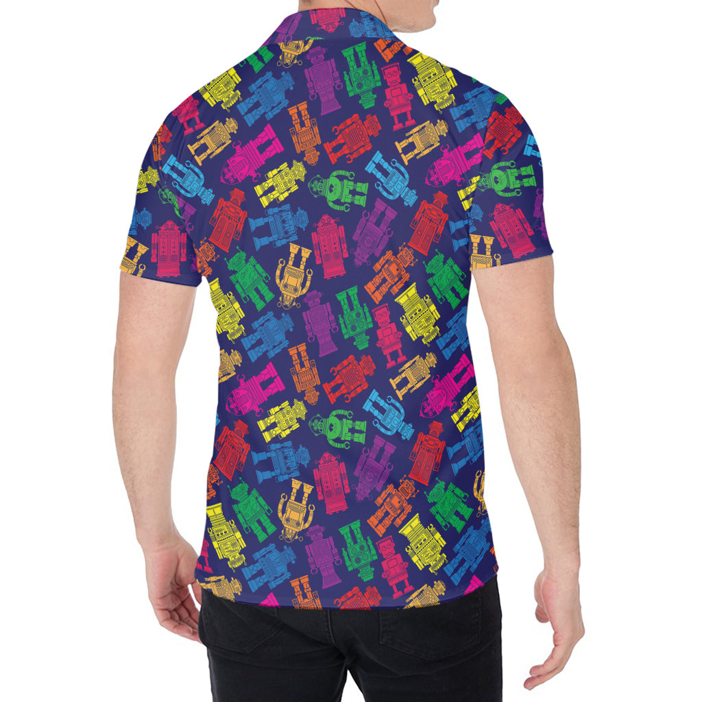 Colorful Robot Pattern Print Men's Shirt
