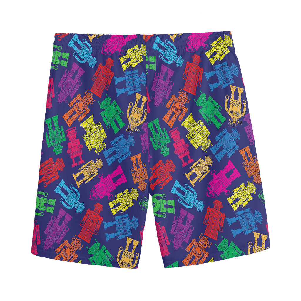 Colorful Robot Pattern Print Men's Sports Shorts