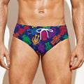 Colorful Robot Pattern Print Men's Swim Briefs