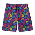 Colorful Robot Pattern Print Men's Swim Trunks