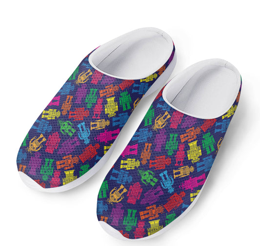 Colorful Robot Pattern Print Mesh Casual Shoes