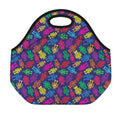 Colorful Robot Pattern Print Neoprene Lunch Bag