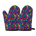 Colorful Robot Pattern Print Oven Mitts