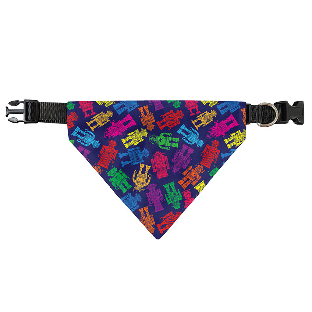 Colorful Robot Pattern Print Over The Collar Dog Bandana