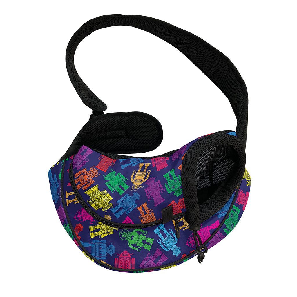 Colorful Robot Pattern Print Pet Sling Carrier