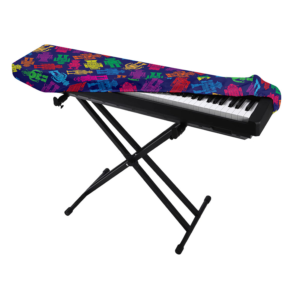 Colorful Robot Pattern Print Piano Keyboard Cover