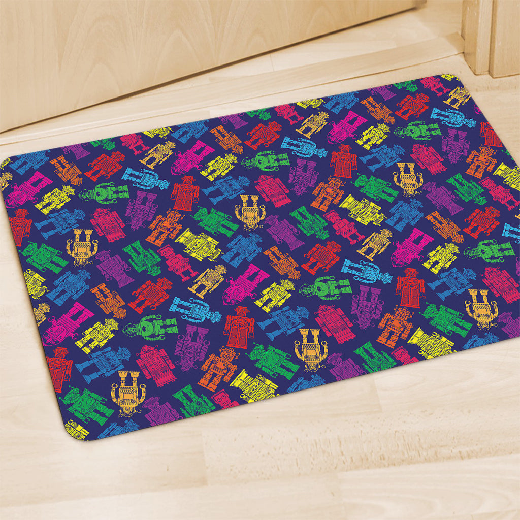 Colorful Robot Pattern Print Polyester Doormat
