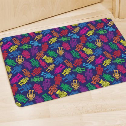Colorful Robot Pattern Print Polyester Doormat